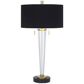 Image2 of Vienna Full Spectrum Belle 33 1/4" Marble and Crystal Table Lamp