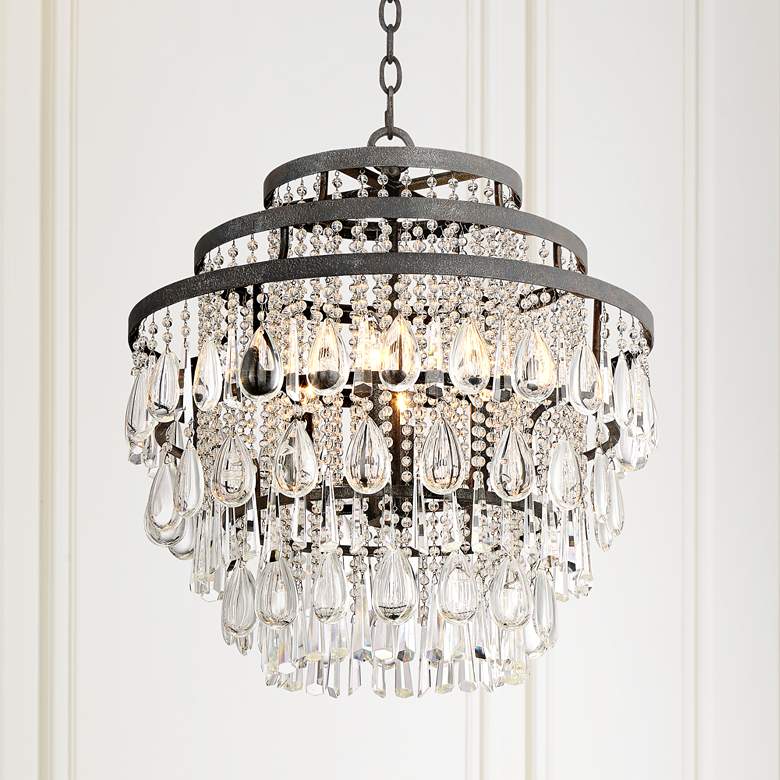 Image 1 Vienna Full Spectrum Beloit 20" Wide Clear Crystal 4-Light Chandelier