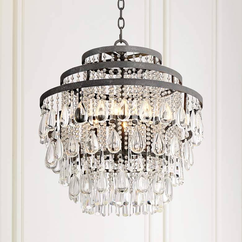 Image 1 Vienna Full Spectrum Beloit 20 inch Wide Clear Crystal 4-Light Chandelier