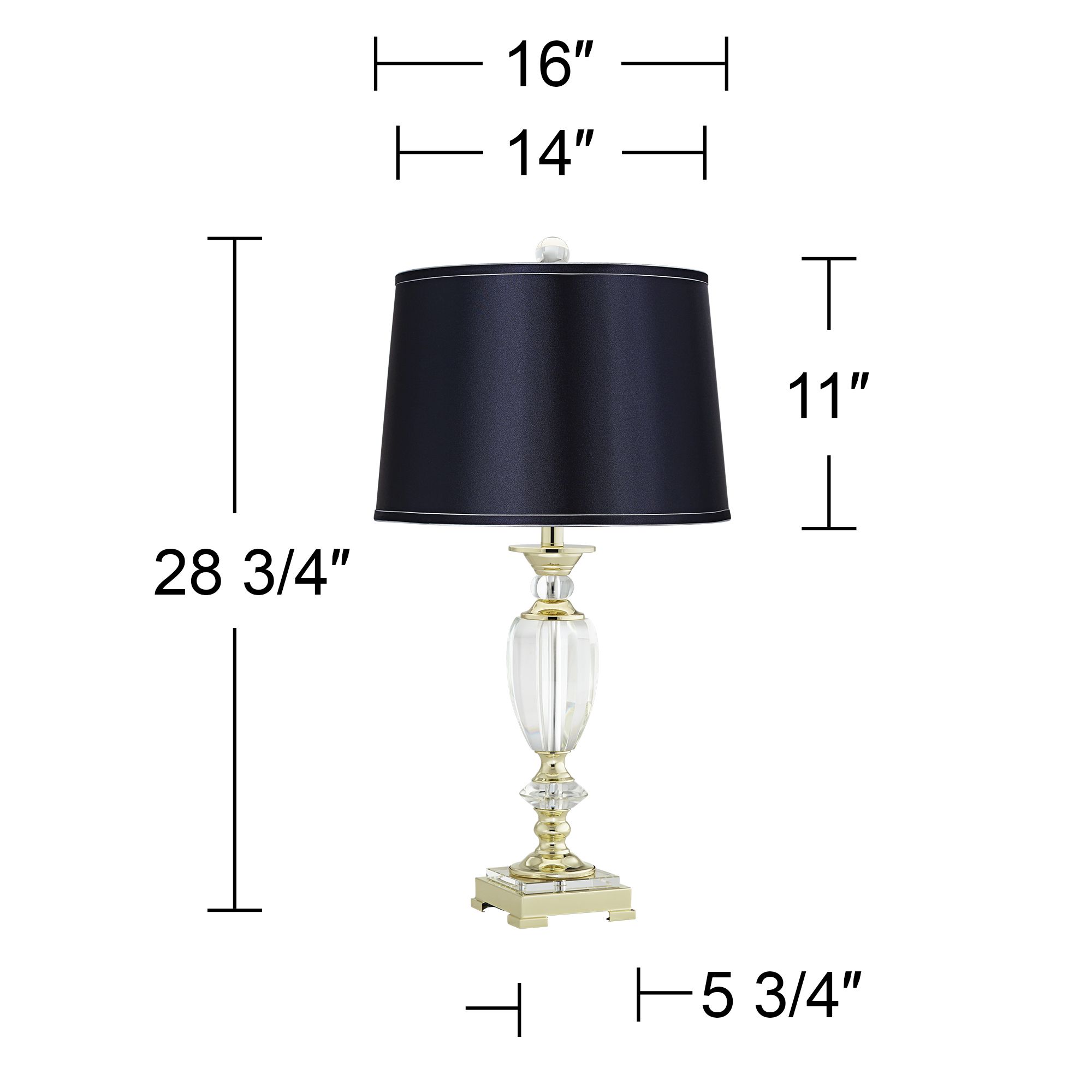 Image 6 Vienna Full Spectrum Bixby 28 3/4"H Crystal Table Lamp with Navy Shade more views