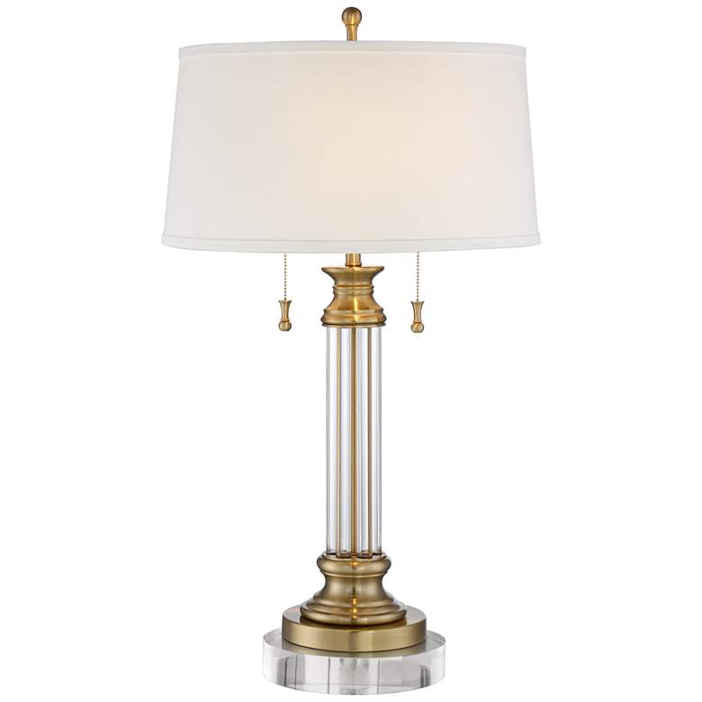 Image 1 Vienna Full Spectrum Brass and Crystal Traditional Lamp with Acrylic Riser