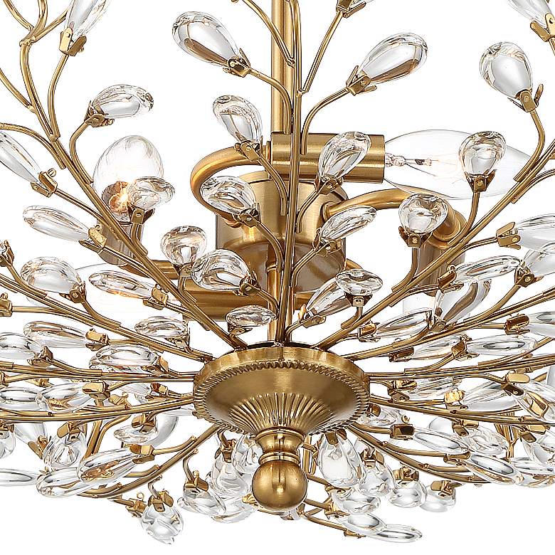 Image 4 Vienna Full Spectrum Brielle 18 1/2" Brass and Crystal Ceiling Light more views