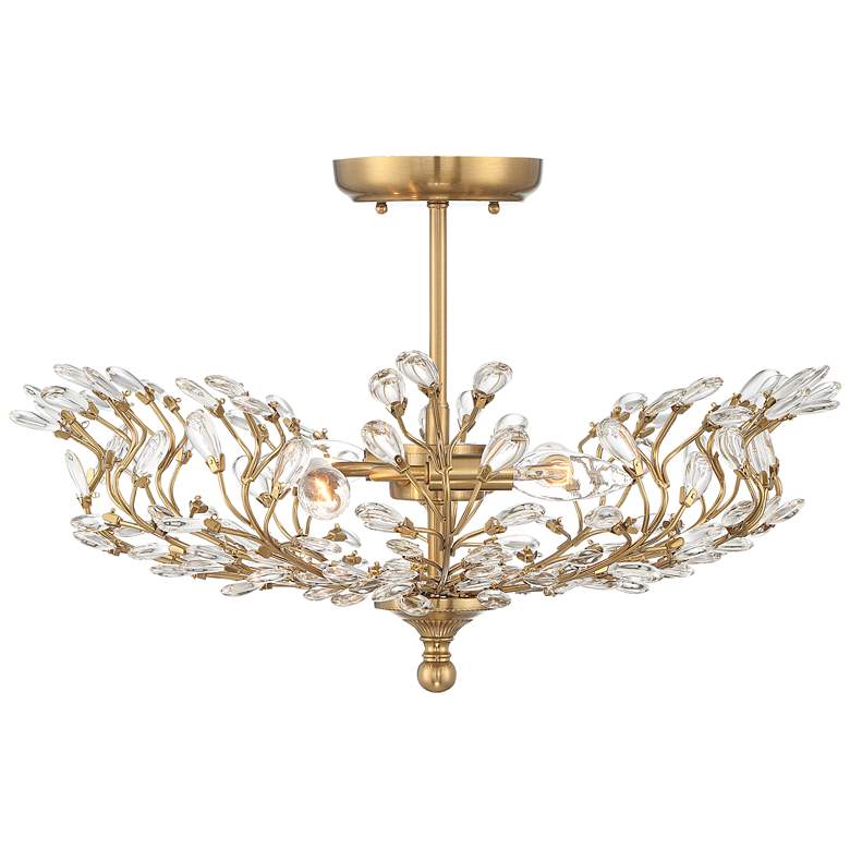 Image 6 Vienna Full Spectrum Brielle 18 1/2" Brass and Crystal Ceiling Light more views