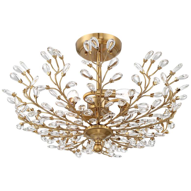Image 6 Vienna Full Spectrum Brielle 18 1/2" Brass and Crystal Ceiling Light more views