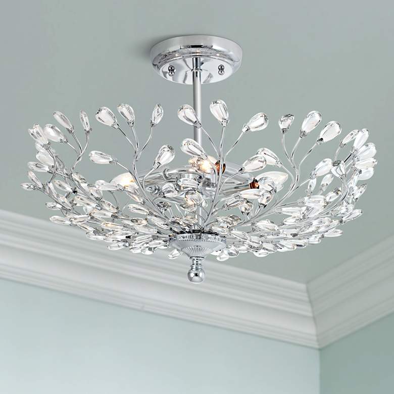 Image 1 Vienna Full Spectrum Brielle 18 1/2" Glass and Chrome Ceiling Light