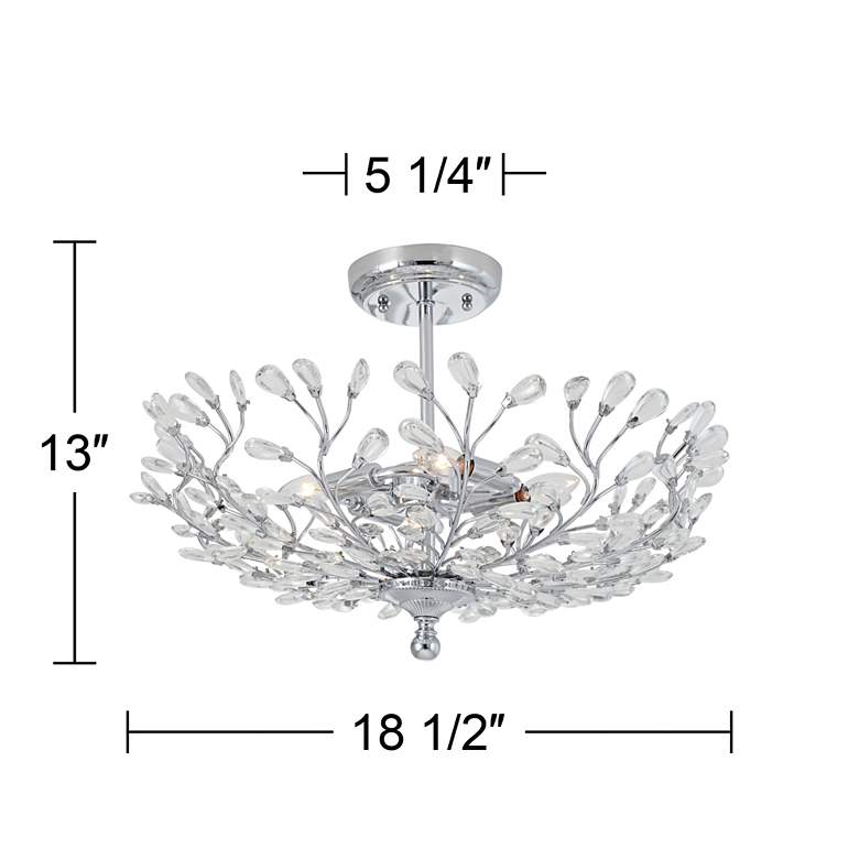 Image 5 Vienna Full Spectrum Brielle 18 1/2" Glass and Chrome Ceiling Light more views