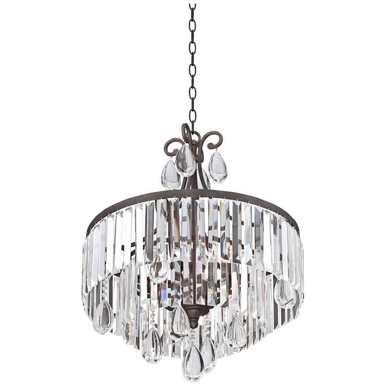 Image 7 Vienna Full Spectrum Bruini  20" 4-Light Bronze and Crystal Chandelier more views