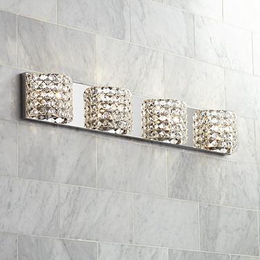 Vienna Full Spectrum Cesenna 35 1/2" Crystal 4-Light LED Bath Fixture