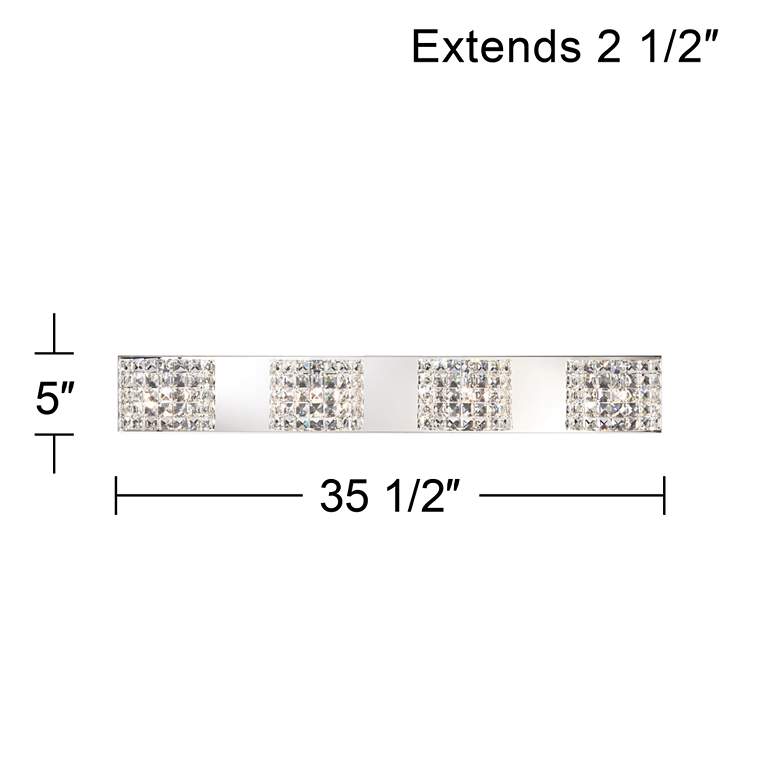 Image 7 Vienna Full Spectrum Cesenna 35 1/2" Crystal 4-Light LED Bath Fixture more views