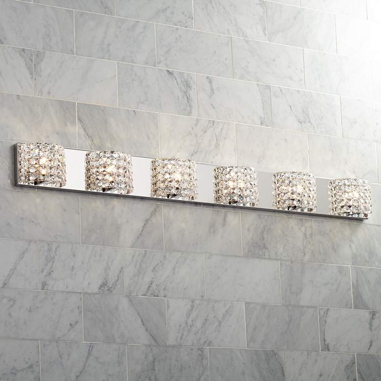 Image 1 Vienna Full Spectrum Cesenna 54 1/2" Wide Crystal LED Bath Light