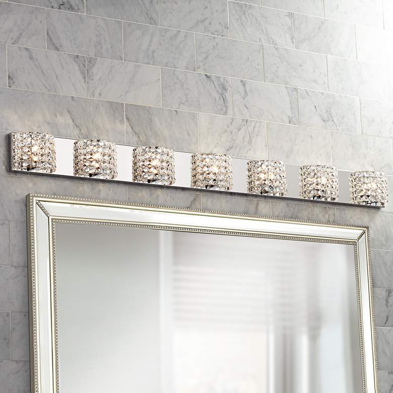 Image 1 Vienna Full Spectrum Cesenna 64 1/2" Wide Crystal LED Bath Light