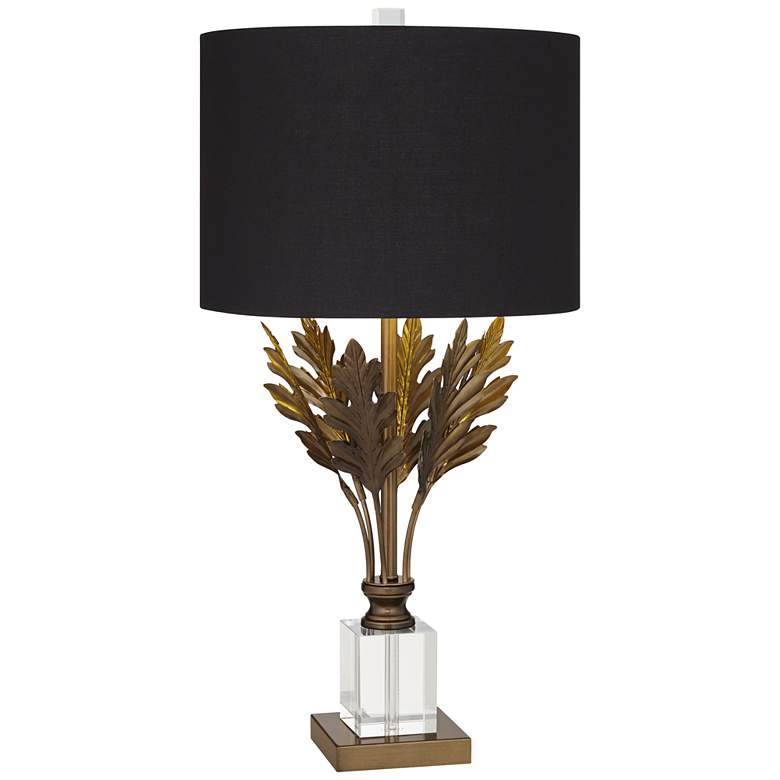 Image 3 Vienna Full Spectrum Cheri Brass Leaves and Crystal Traditional Table Lamp