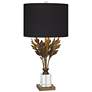 Vienna Full Spectrum Cheri Brass Leaves and Crystal Traditional Table Lamp in scene