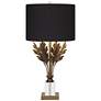 Vienna Full Spectrum Cheri Brass Leaves and Crystal Traditional Table Lamp in scene