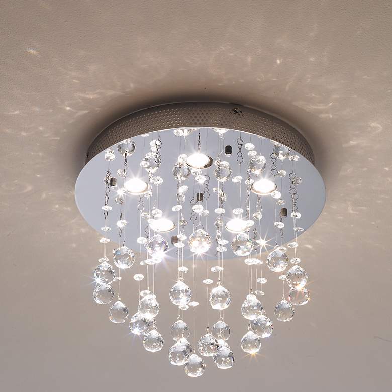 Image 1 Vienna Full Spectrum Crystal Ball 15 inch Wide Ceiling Fixture