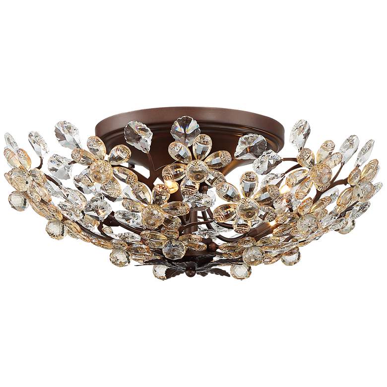 Image 2 Vienna Full Spectrum Crystal Blooms 21" Champagne Glass Ceiling Light