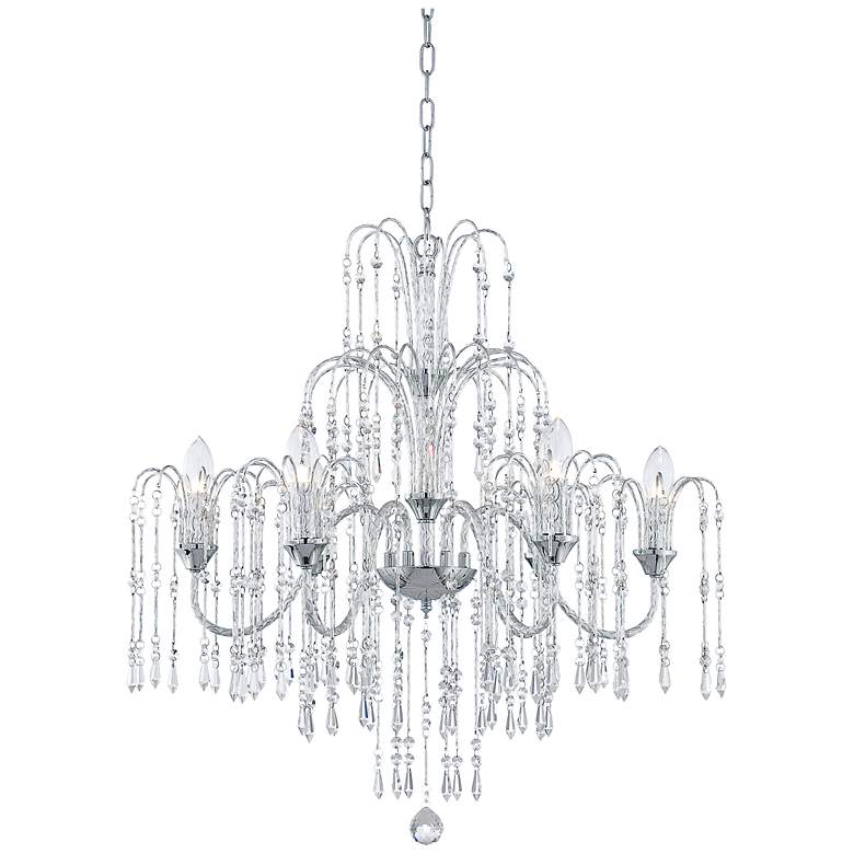 Image 3 Vienna Full Spectrum Crystal Rain 28 inch Wide 6-Light Crystal Chandelier