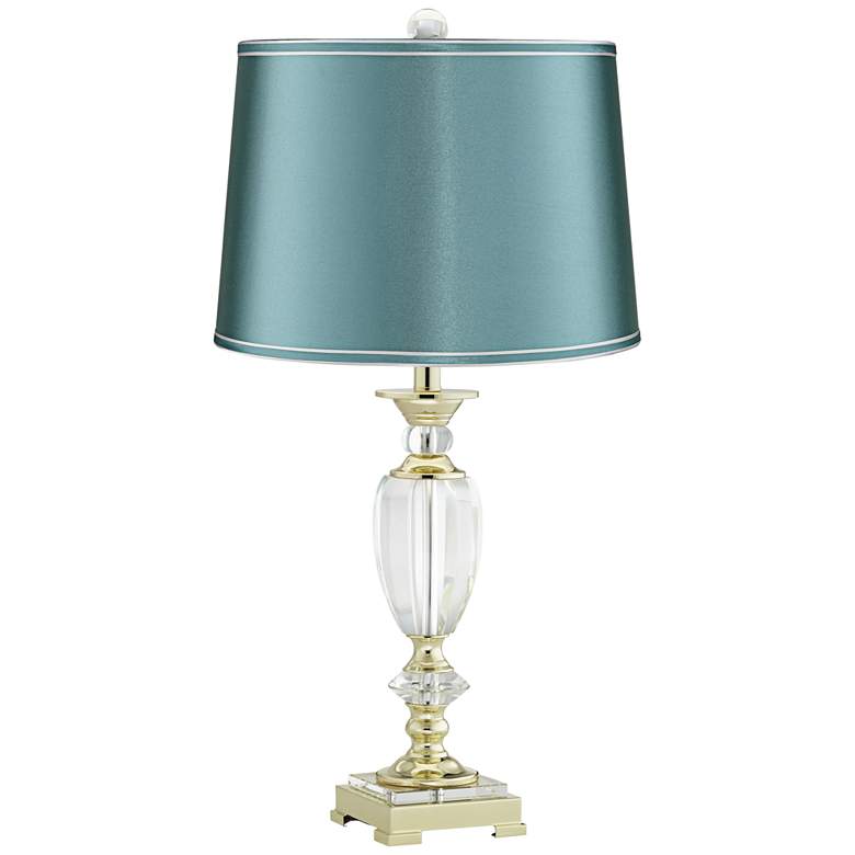 Image 2 Vienna Full Spectrum Crystal Table Lamp with Teal Shade