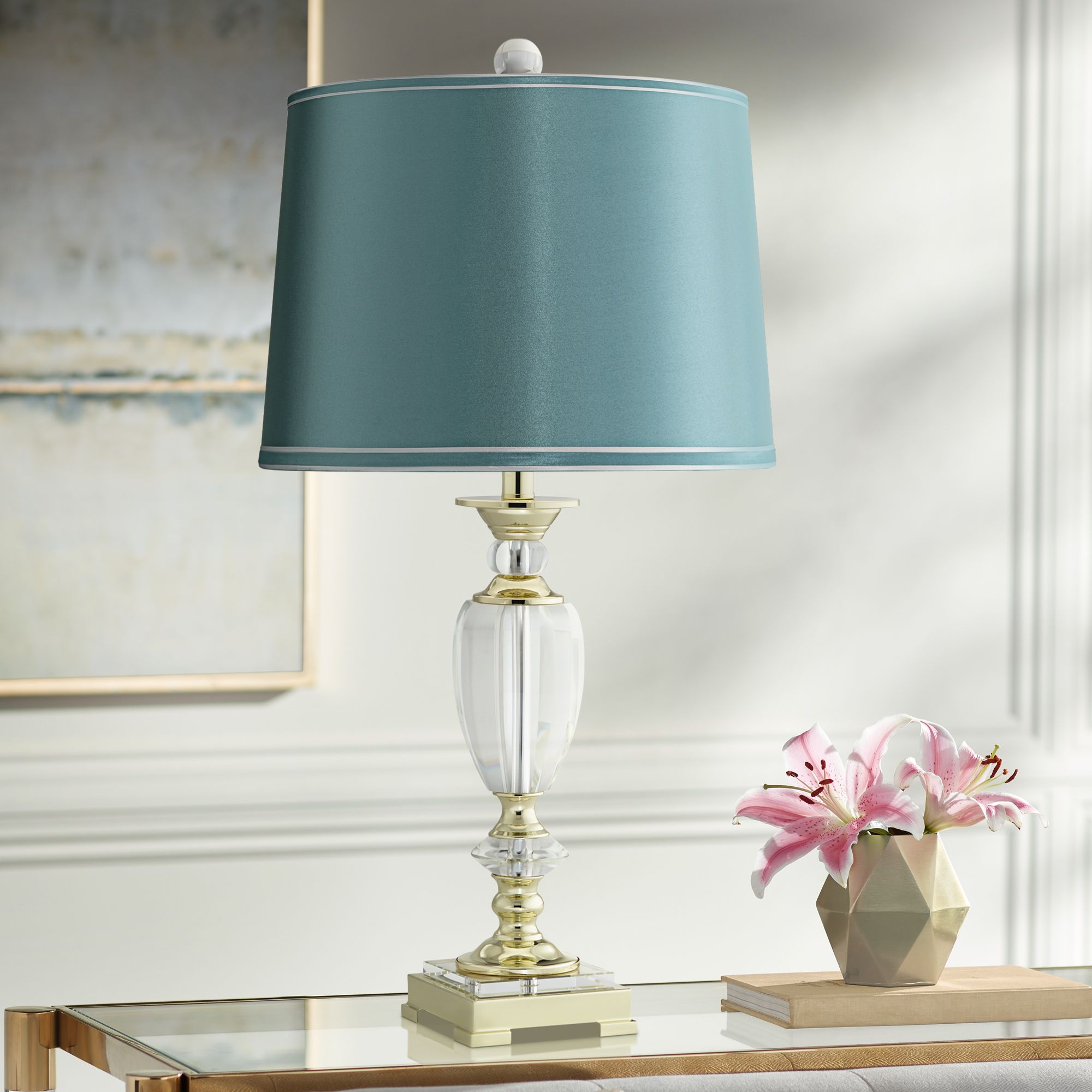 blue crystal table lamp