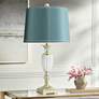 Vienna Full Spectrum Crystal Table Lamp with Teal Shade
