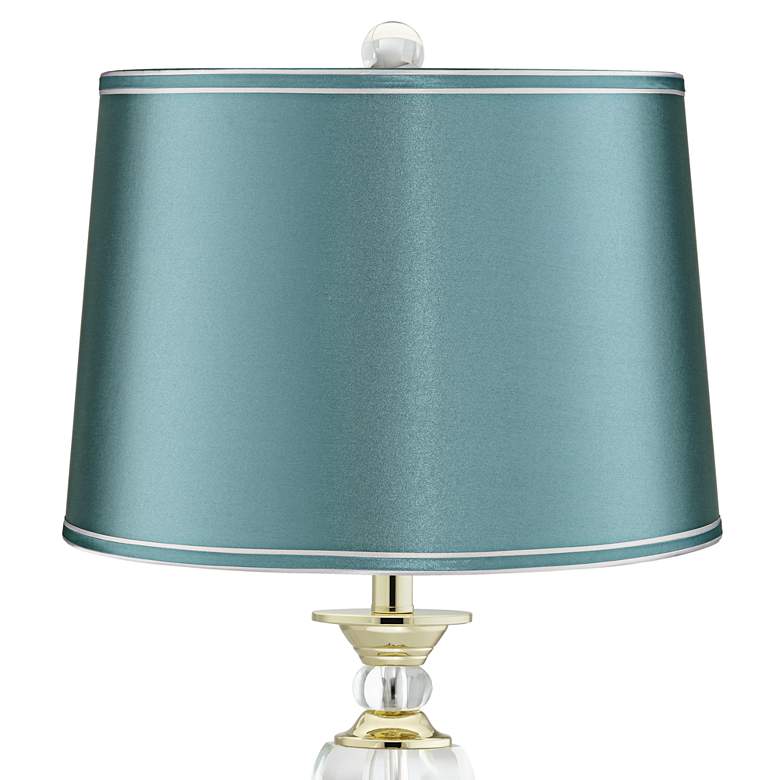 Image 3 Vienna Full Spectrum Crystal Table Lamp with Teal Shade more views