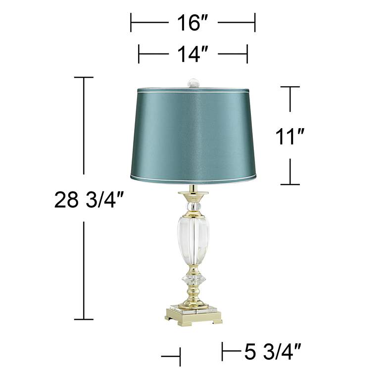 Image 6 Vienna Full Spectrum Crystal Table Lamp with Teal Shade more views