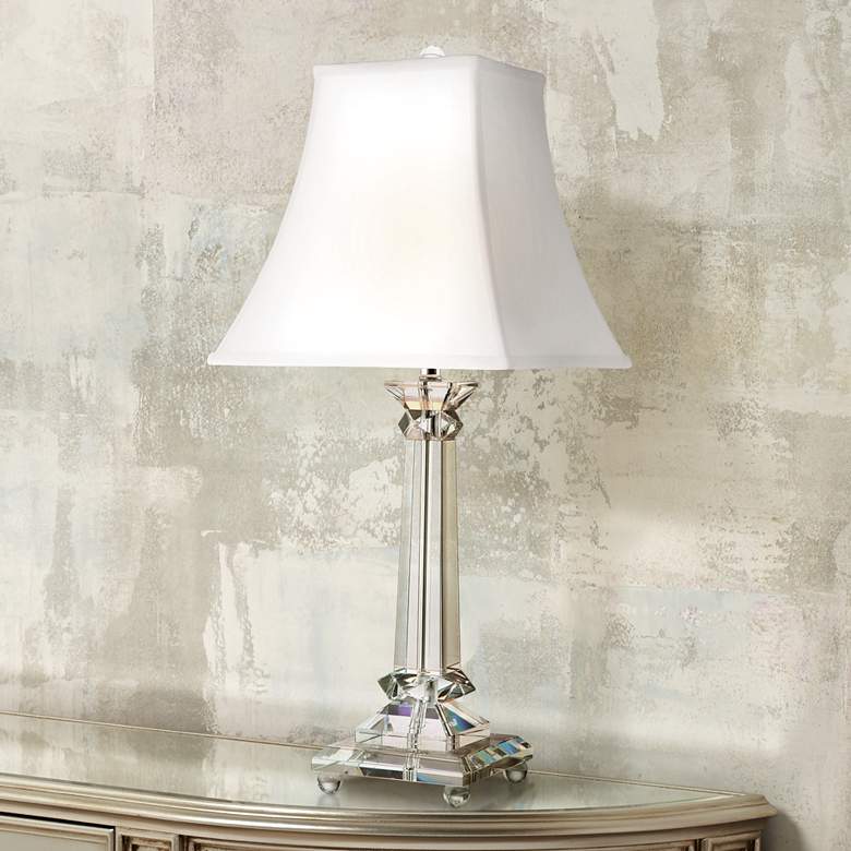 Image 1 Vienna Full Spectrum Crystal Tapered Column Table Lamp