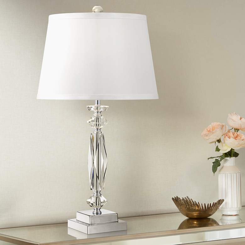 Image 1 Vienna Full Spectrum Cut Crystal Column 23 inch High Accent Table Lamp