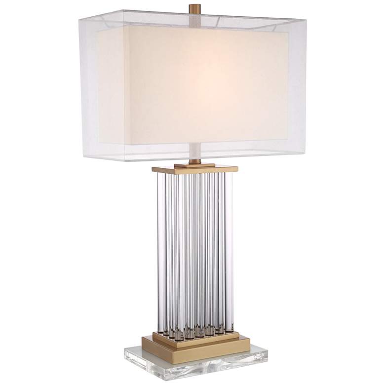 Image 1 Vienna Full Spectrum Darcia 29 inch Clear Glass Lamp with Acrylic Riser