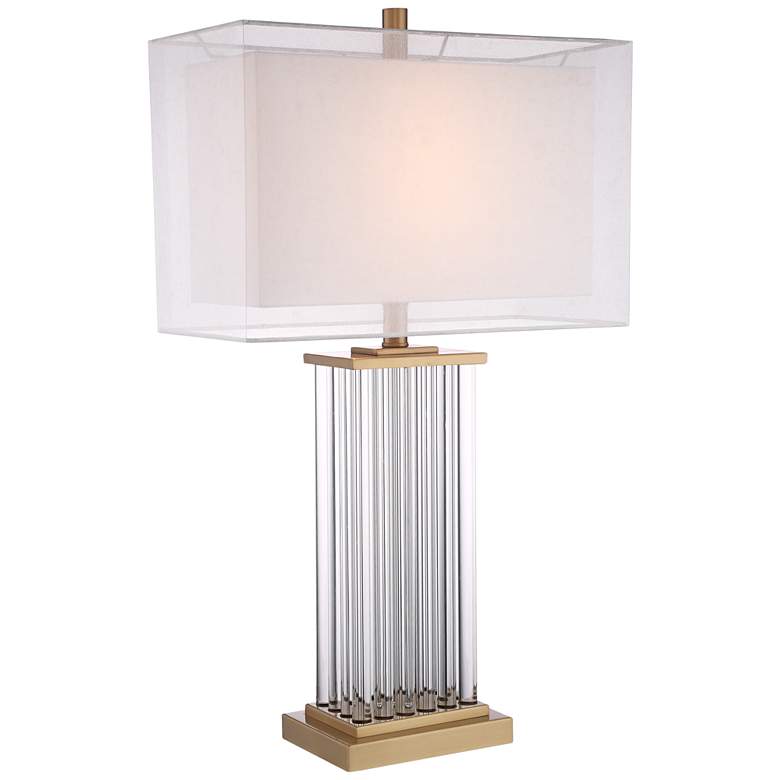 Image 3 Vienna Full Spectrum Darcia Double Shade with Clear Glass Rods Table Lamp