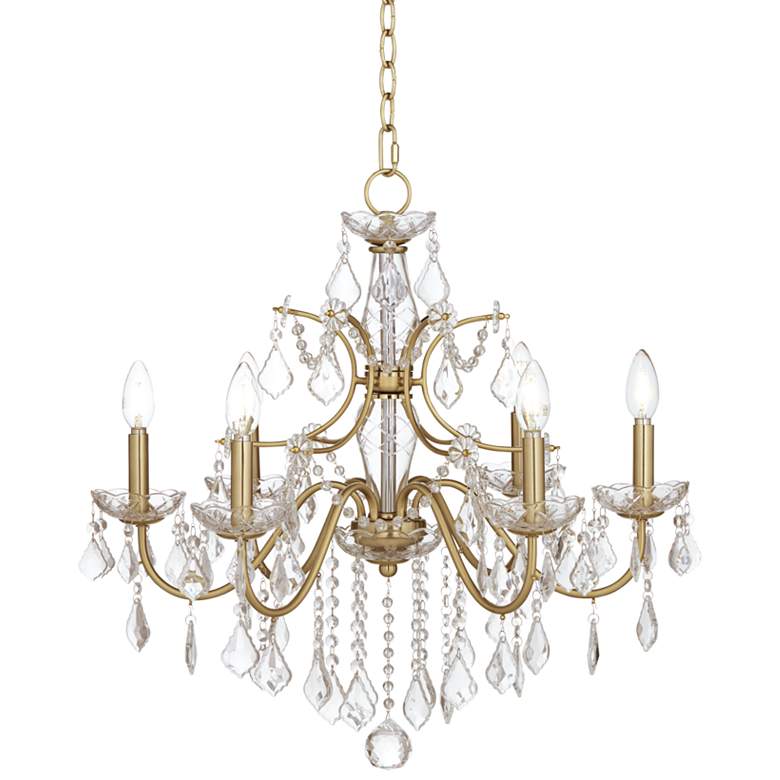 Image 2 Vienna Full Spectrum DeMallo 26" Gold 6-Light Crystal Chandelier