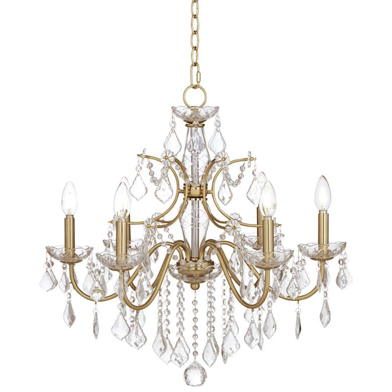 Image 2 Vienna Full Spectrum DeMallo 26 inch Gold 6-Light Crystal Chandelier