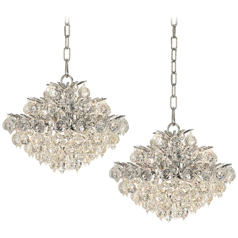 Image 1 Vienna Full Spectrum Essa 12" Wide Chrome 2-Light Swag Chandelier