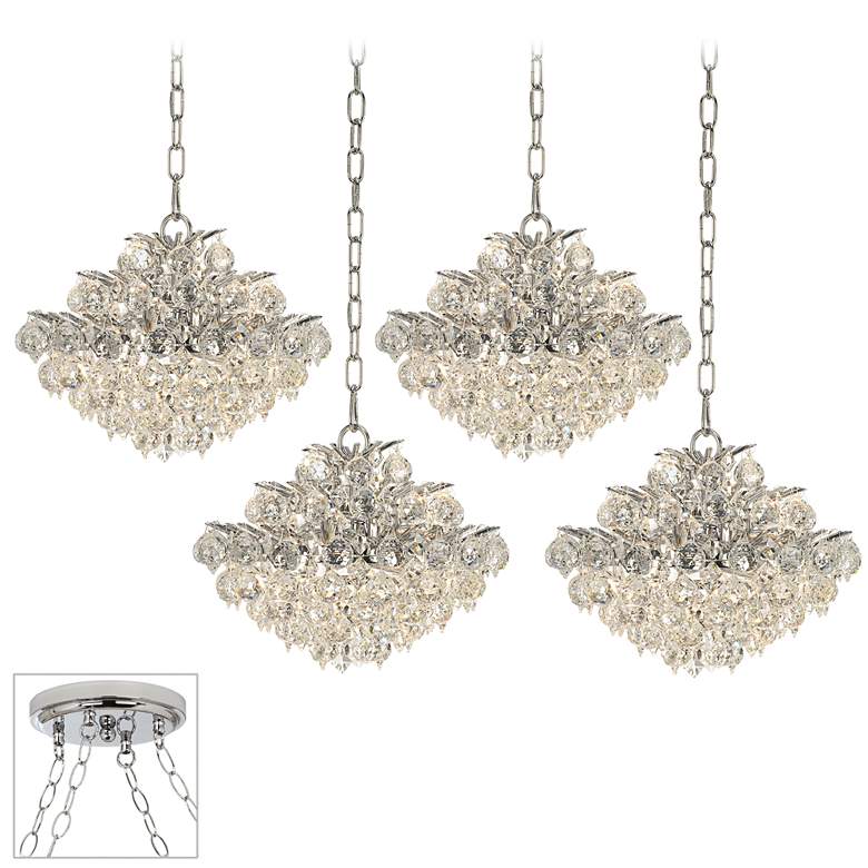 Image 1 Vienna Full Spectrum Essa 12 inch Wide Chrome 4-Light Swag Chandelier