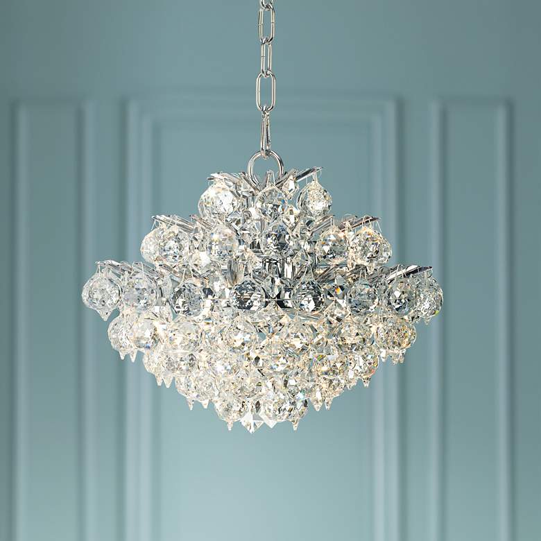 Image 1 Vienna Full Spectrum Essa 12" Wide Chrome and Crystal Mini Pendant