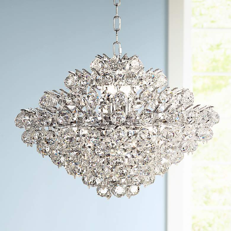 Image 2 Vienna Full Spectrum Essa 24 inch Wide Chrome and Crystal Pendant Light