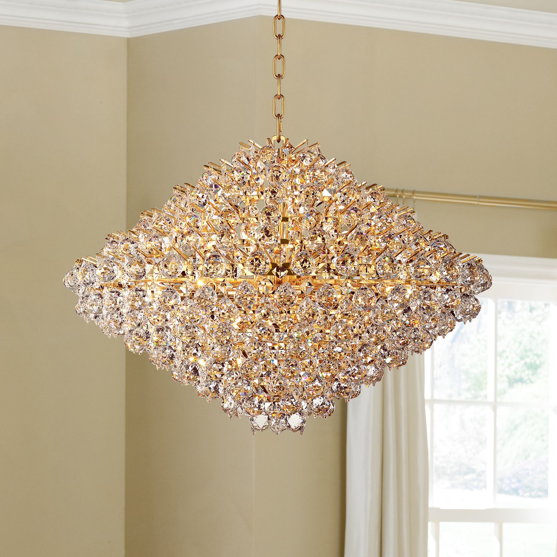 geometric crystal chandelier