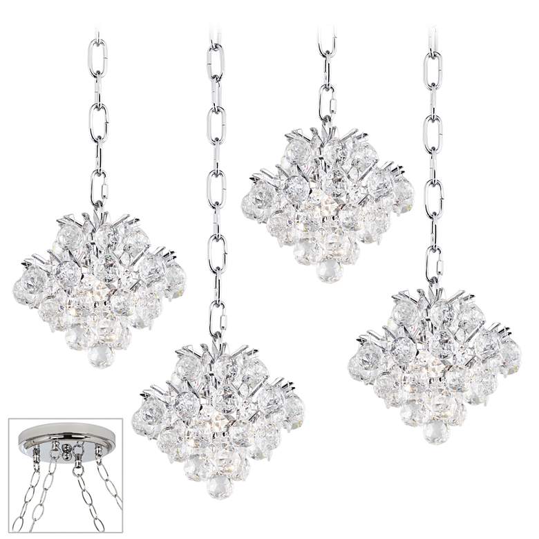 Image 1 Vienna Full Spectrum Essa 8" Wide Chrome 4-Light Swag Chandelier