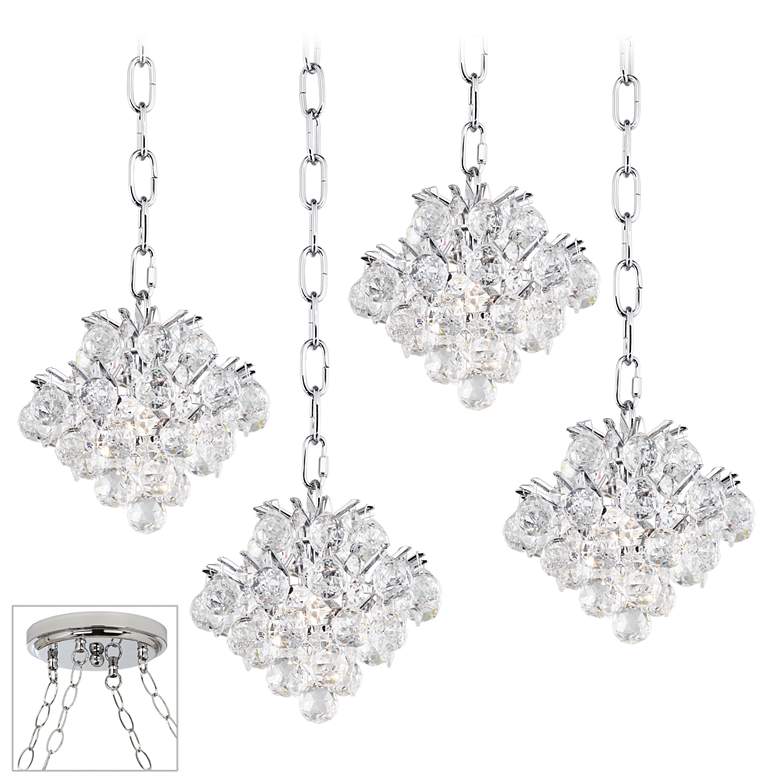 Image 1 Vienna Full Spectrum Essa 8 inch Wide Chrome 4-Light Swag Chandelier