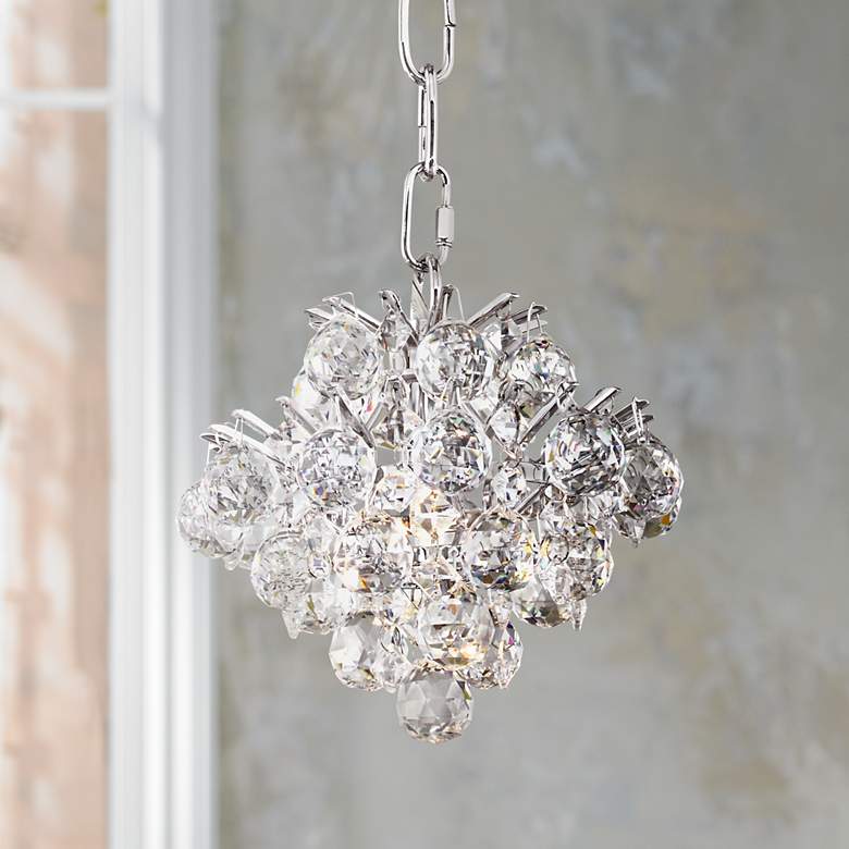 Image 1 Vienna Full Spectrum Essa 8" Wide Chrome and Crystal Mini Chandelier