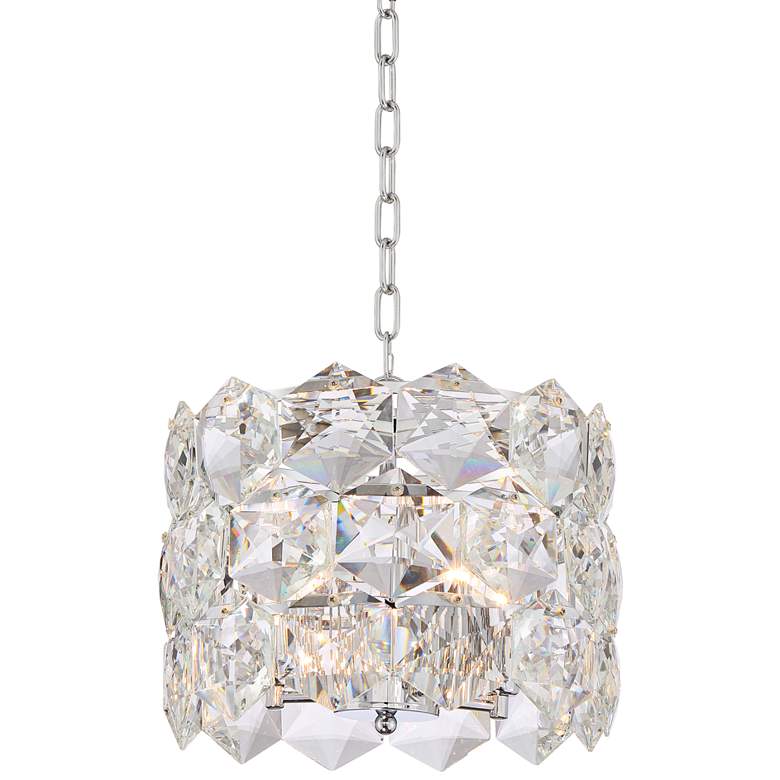 Image 2 Vienna Full Spectrum Etienne 13 1/2" Chrome and Crystal Pendant Light