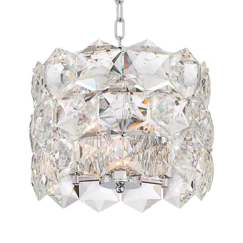 Image 3 Vienna Full Spectrum Etienne 13 1/2" Chrome and Crystal Pendant Light more views