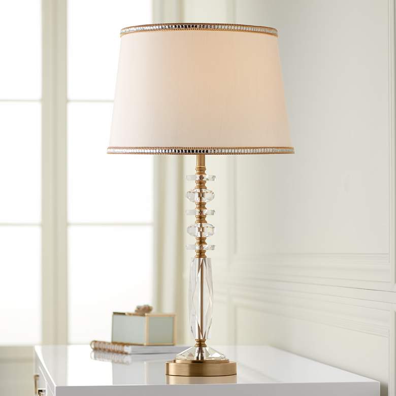 Image 1 Vienna Full Spectrum Flora Gold and Crystal Table Lamp