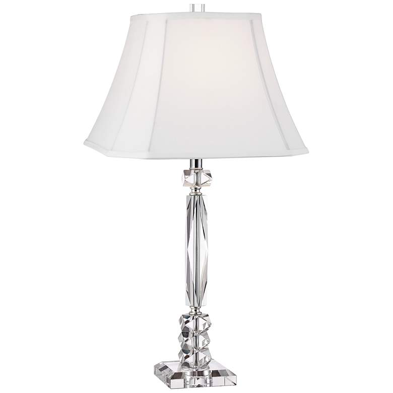 Image 3 Vienna Full Spectrum Glass Column 25 1/2 inch Cut Crystal Table Lamp