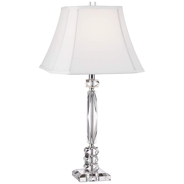 Image 3 Vienna Full Spectrum Glass Column 25 1/2" Cut Crystal Table Lamp