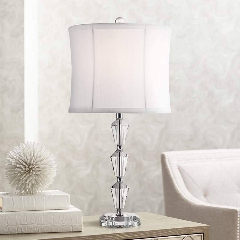 Image 2 Vienna Full Spectrum Goddin 23 inch Faceted Clear Crystal Table Lamp