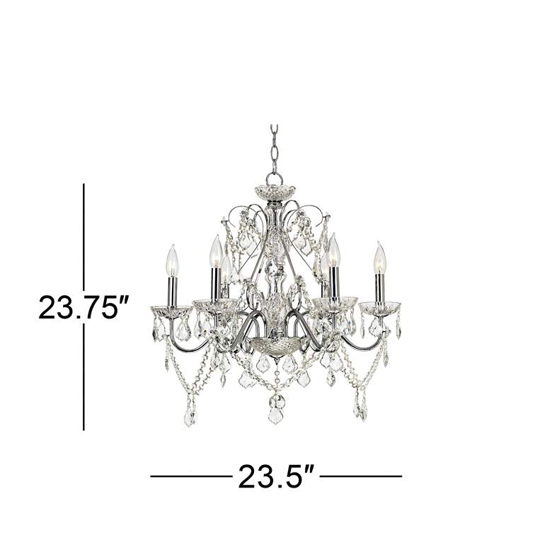 Image 4 Vienna Full Spectrum Grace 23 1/2 inch Chrome Crystal 6-Light Chandelier more views