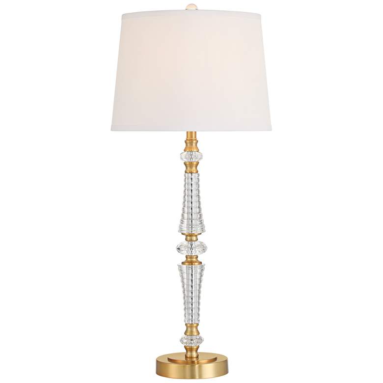 Image 2 Vienna Full Spectrum Gracie 32" High Brass and Crystal Table Lamp