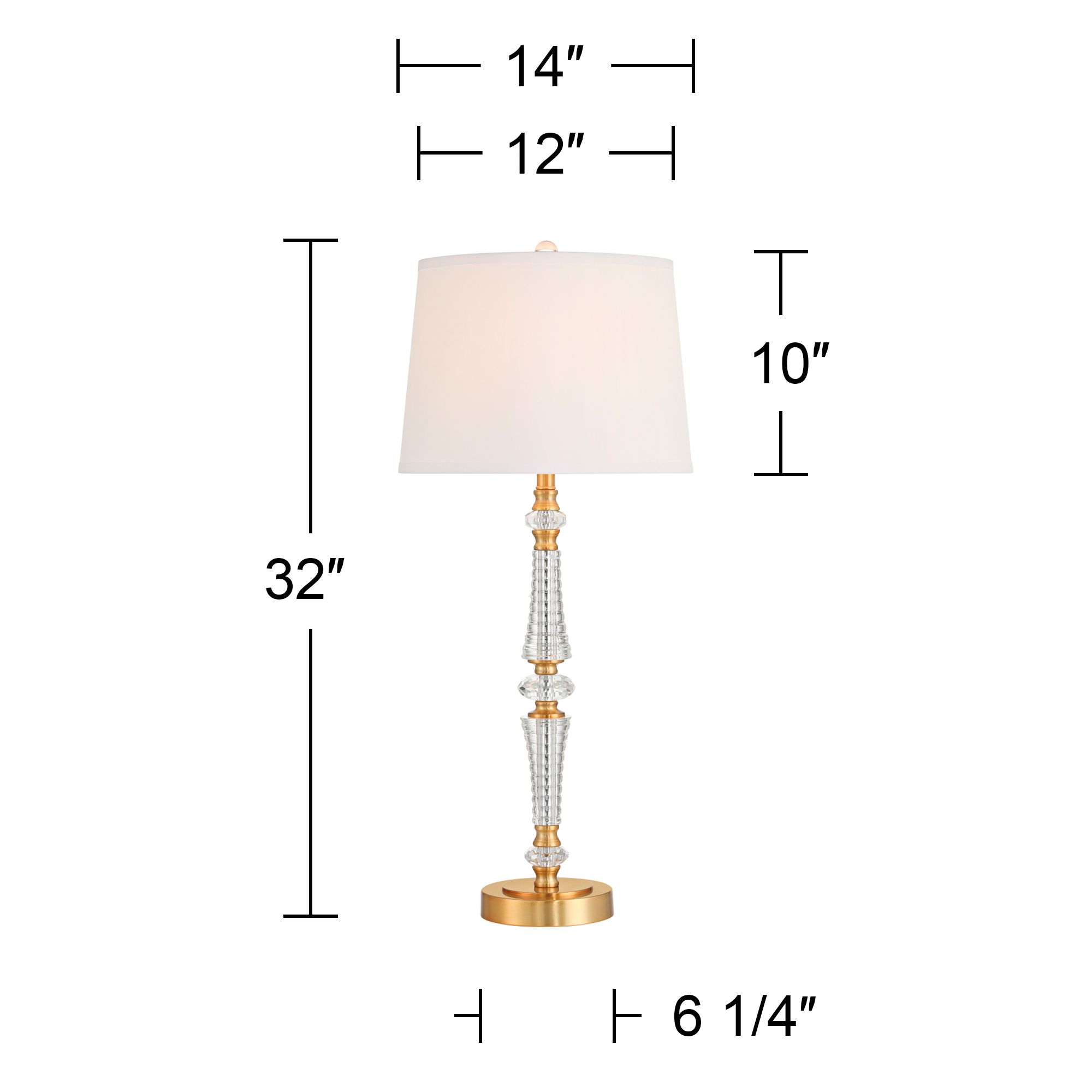 Vienna Full Spectrum Gracie 32" High Brass and Crystal Table Lamp