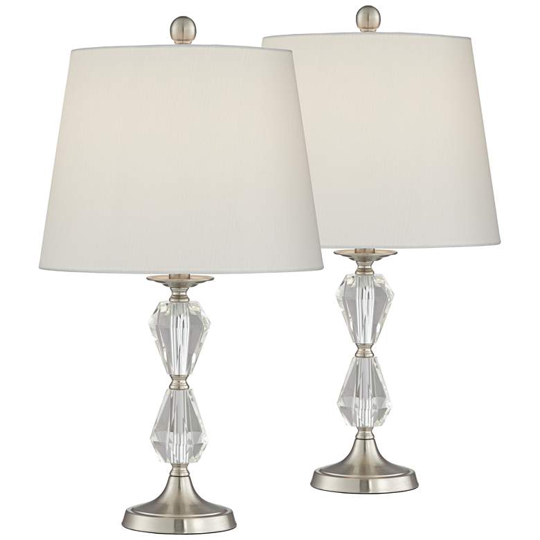 Image 1 Vienna Full Spectrum Hales 23 1/2" Clear Crystal Table Lamps Set of 2